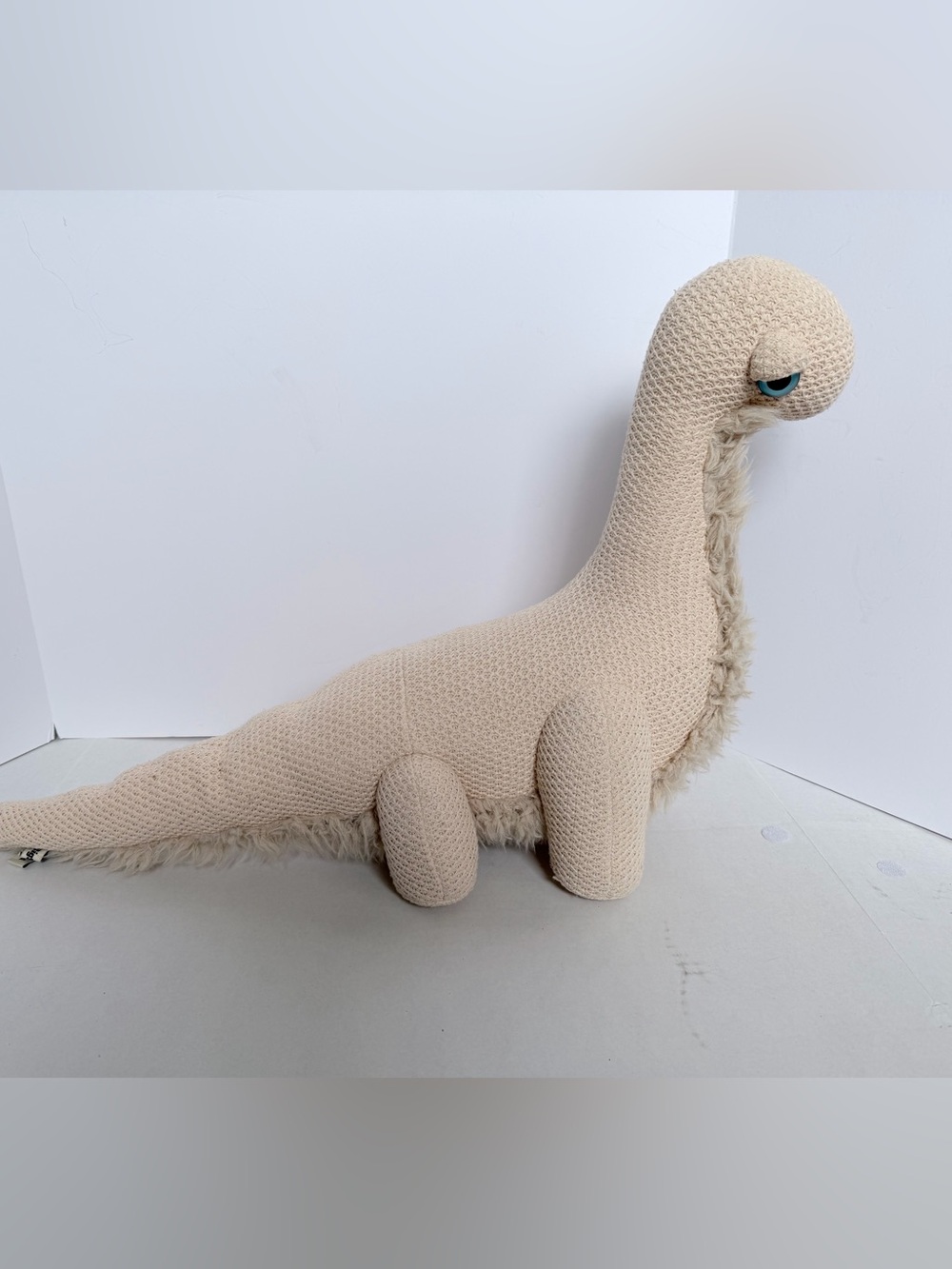 BigStuffed Diplo Dinosaur Plush Small Mama Cream Knit Diplodocus Toy